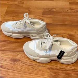 Beige Platform Sneakers